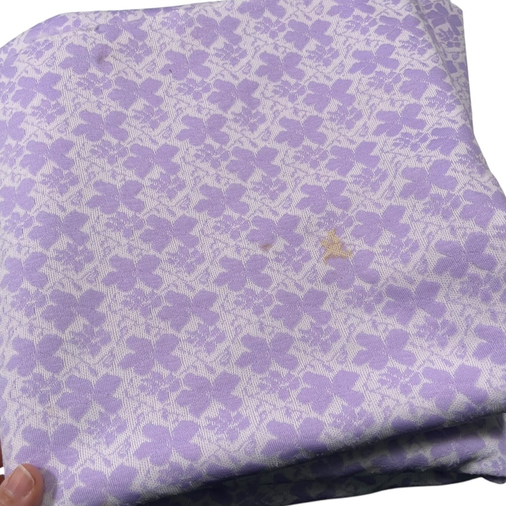 63in x 2.4yd Purple Floral Clover Fabric Woven Textile Lavender Cottagecore